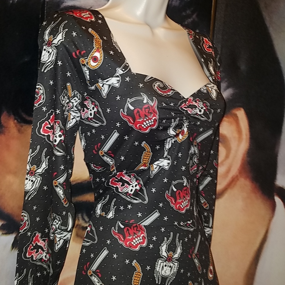 Sourpuss Friday 13th Horror Dress Devil Spider - Picture 5 of 8